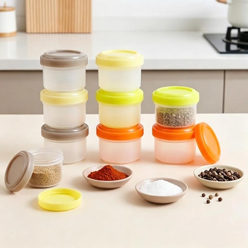 Baby Food Jars With Lids - 4 Potes Mini Empilháveis de PP